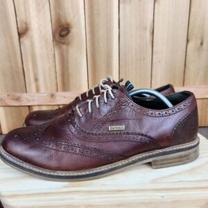 Barbour Dress‎ Shoes Mens 11 Brown Leather Wing Tip Oxford Shoes Sneakers Brogue